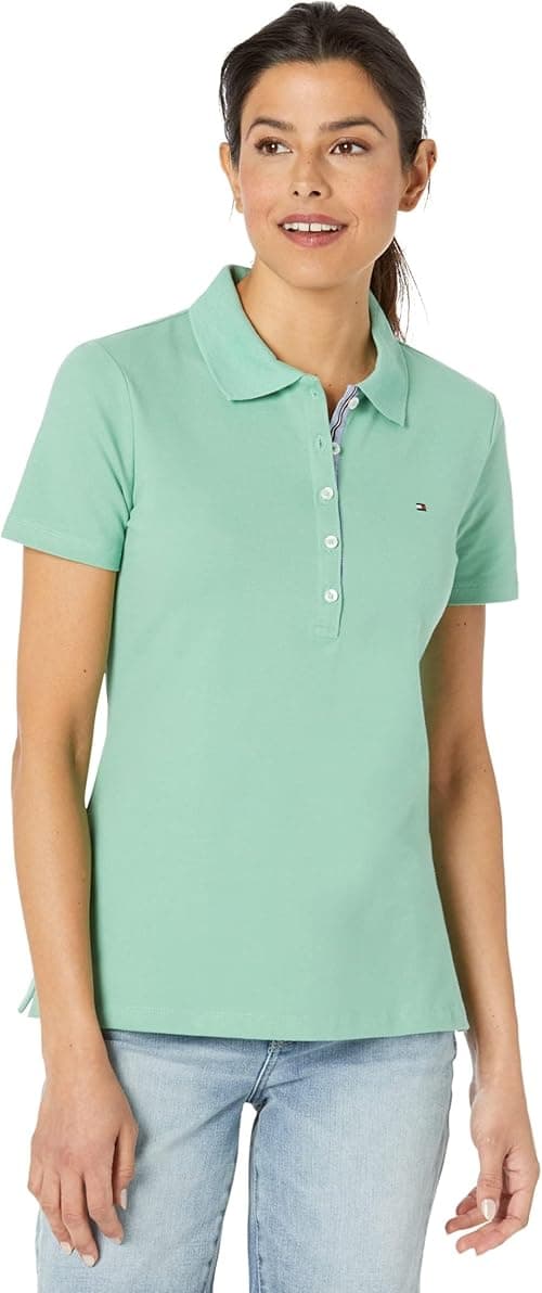 Tommy Hilfiger womens Tommy Hilfiger Women's 5 Button Polo Tee T-Shirt on Amazon.ae - Price Tracker