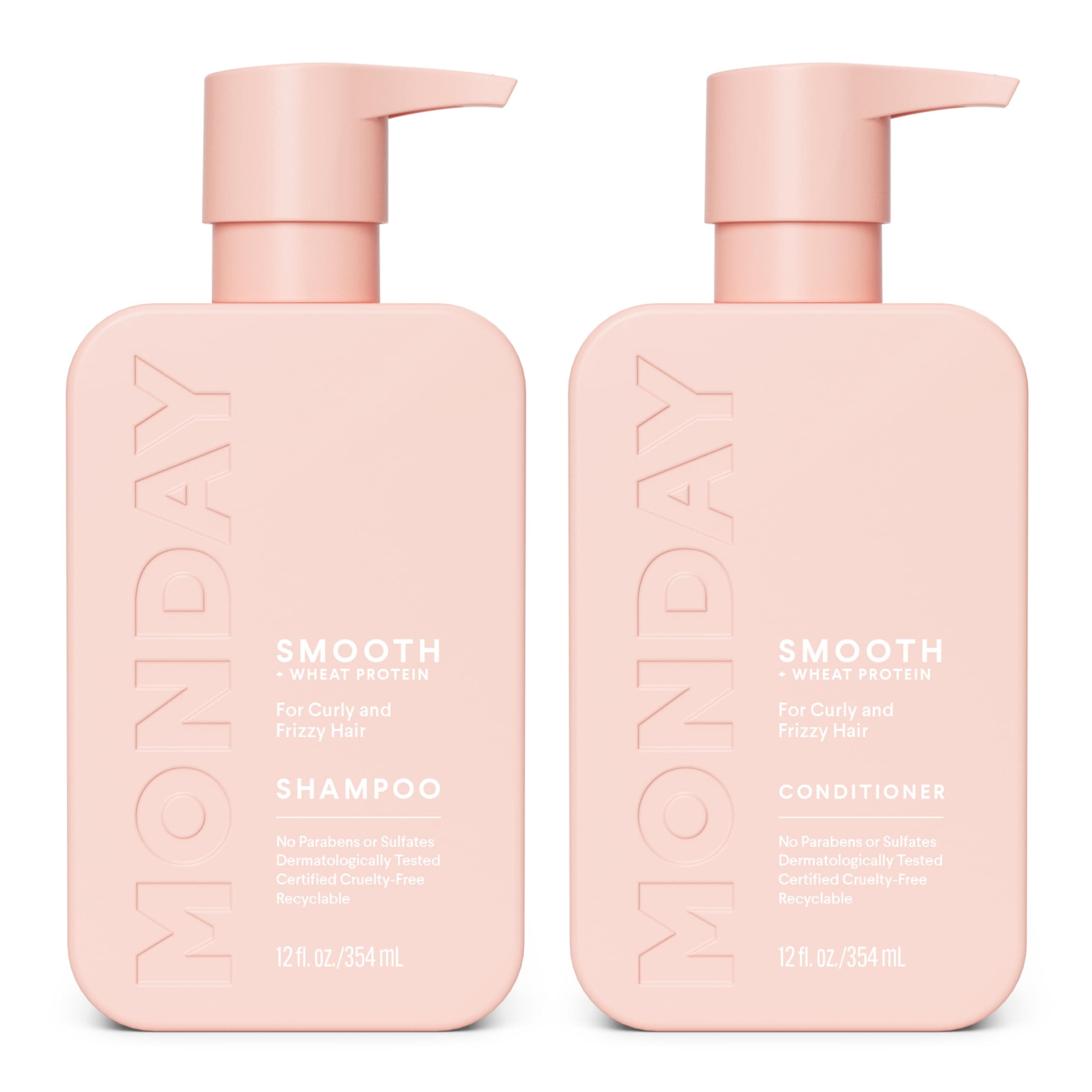 MONDAY HAIRCARE Smooth Shampoo + Conditioner Bathroom Set (2 Pack) 12oz Each for Frizzy, Coarse, and Curly Hair, Made from Coconut Oil, Shea Butter, & Vitamin E, 100% Recyclable Bottles on Amazon.ae - Price Tracker