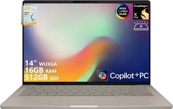 ASUS Zenbook A14 Copilot+ AI Notebook | 14 inch WUXGA OLED (100% DCI-P3) | Qualcomm Snapdragon X Plus (up to 45 Tops) | 16GB RAM 512GB SSD | for Creator Business Professional Win11 Pro - Amazon.ae Price Tracker