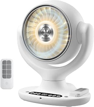 AOY Desk Fan D4 Rechargeable Table Fan with Remote & Light, 12000mAh Battery, 20dB Quiet Desktop Fan for Bedroom, 3D Air Circulation Oscillating Fan, 8 Speeds 3 Modes 4H Timer for Office Home Camping on Amazon.ae - Price Tracker