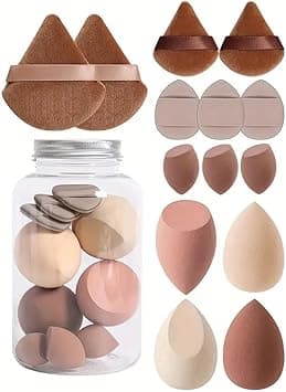 14 Pcs Makeup Sponge Set, Beauty Sponges Blender with 7 Pcs Powder Puff and 3 Pcs Mini Make up Sponges Valentine's Day, Mother's Day for Women Liquid, Foundation, Powder, Concealer, Cream(Coffee) on Amazon.ae - Price Tracker