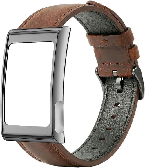 Harikiri Leather Bracelet Compatible with Amazfit Helio Strap with Full Metal Protective Case for High Intensity Training Soft Adjustable Quick Release Replacement Strap for Men and Women على Amazon.ae - متتبع الأسعار