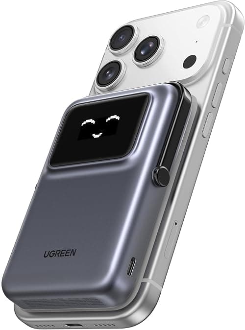 UGREEN Uno Magnetic Power Bank,10000mAh Magsafe Mobile Phone Portable Charger, PD20W with Foldable Stand and TFT Display,Wireless Compatible with iPhone17/17 Air/17 Pro/17 Pro Max, Xiaomi/Samsung ect on Amazon - Best Deal Finder
