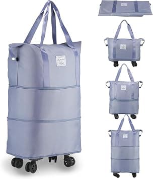 Bukela Rolling Duffle Bag with Wheels, Expandable Foldable Duffle Bag for Travel, Rolling Under Seat Luggage Carry on Duffel Bags, Wheeled Travel Duffel Large Overnight Weekend Bags(Blue) on Amazon.ae - Price Tracker