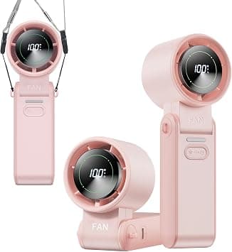 KIMMOO 3-in-1 Portable Handheld Turbo Fan -100 Speeds, 10800 RPM, 12Hrs Cooling, 120° Rotation, USB Rechargeable Mini Hand Held Personal Fan for Travel Makeup Outdoor Indoor (Pink) على Amazon.ae - متتبع الأسعار