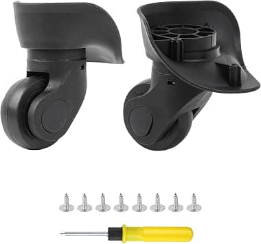 Black Luggage Wheels Replacement Plastic Left & Right Swivel Luggage Suitcase Caster Wheels with 4 Holes,Hole Pitch (1.3"/1.54"/1.77"/1.18") 360 Degree Rotation, black, W041-2-S, Swivel Luggage on Amazon - Best Deal Finder