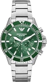 Emporio Armani Watch for Men, Chronograph Movement, at Least 50% Recycled Stainless Steel Watch - Best Deal Finder