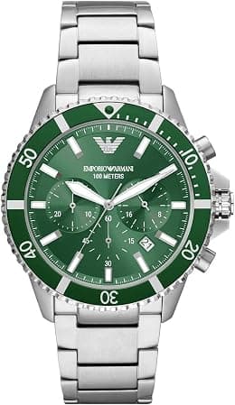 Emporio Armani Watch for Men, Chronograph Movement, at Least 50% Recycled Stainless Steel Watch - Best Deal Finder