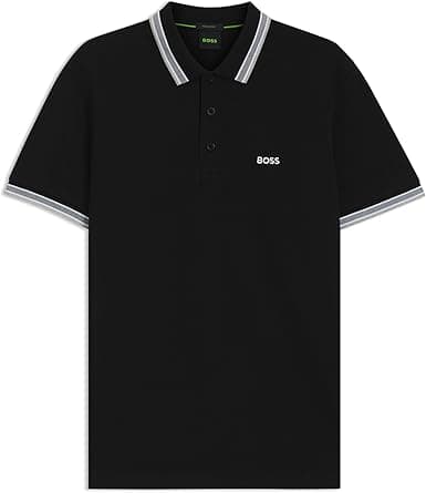 Boss Mens Paddy Organic-Cotton Polo Shirt With Contrast Logo Details on Amazon.ae - Price Tracker