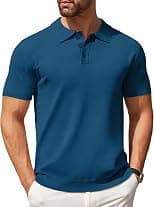COOFANDY Mens Knit Polo Shirts Casual Short Sleeve Button Polo Shirt Classic Golf Shirts - Best Deal Finder
