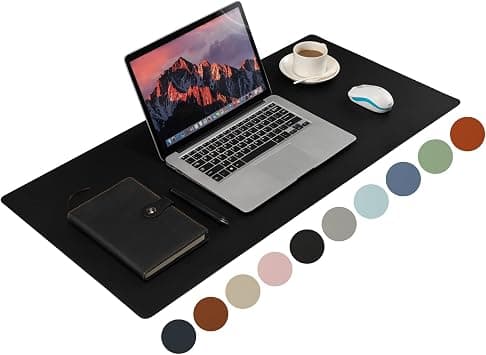 Leather Desk Pad,Wolaile 36x17 inch Large Mouse Pad,Waterproof Non-Slip Writing Desk Blotter,Computer Mat Desktop Protector for Office Home,Black - Best Deal Finder