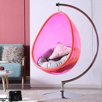 Yulan Transparent Bubble Chair,Glass Cradle,Hanging Basket Chair, Indoor Balcony Home Hemisphere Chair Space Chair Swing Chair (Pink) 508 على Amazon.ae - متتبع الأسعار