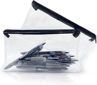 OBYJCA Clear Pencil Case for Exams 2 PCS, Transparent Pencil Case, Pencil Case Clear PVC with Zipper for Usage in School Office Home and Travel, Plastic Pencil Case, See Through Pencil Case - Amazon.ae Price Tracker