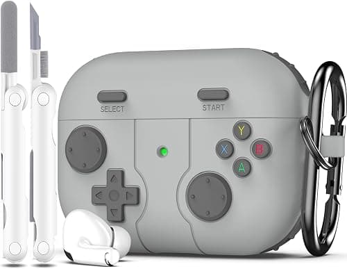 R-fun AirPods Pro 2nd/1st Generation Case Cover with Cleaner Kit, Classic Handheld Game Console Design Case Soft Skin Silicone Protective for Apple AirPods Pro Case 2023/2022/2019 - Light Gray on Amazon - Best Deal Finder