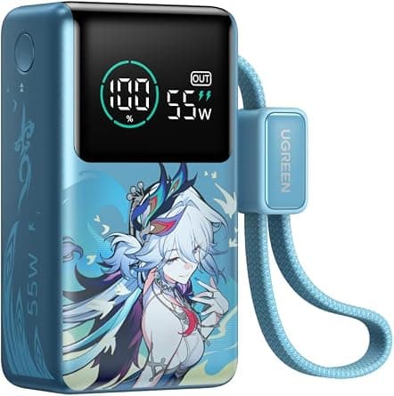 UGREEN x Honkai Star Rail 10000mAh 55W Power Bank Built-in Cable, Nexode | Ultra-fast charging (PD 45W + Xiaomi 55W), flight-safe, smart display, compact & lightweight, for MacBook/Samsung/iPhone/iPad على Amazon.ae - متتبع الأسعار