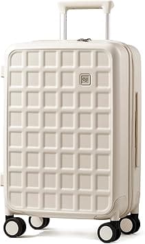 Carry On Luggage Suitcases With Wheels: Carry On Luggage 22x14x9 Airline Approved - Luggage With 8 Spinner Wheels, 100% PC Hard Shell - Suitcase For Travel Business (Coconut White) on Amazon.ae - Price Tracker