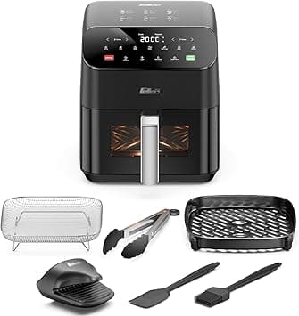 Feller Germany Air Fryer 1600 W, Large 5.5L Cap., Xcyclone-Tech, 4x Non-Stick Ceramic Coating,10 Cooking Functions, Touch Panel, Cool-Touch+Interior Lightning, AFR550, 2Y Guarantee-UAE Version (Black) on Amazon.ae - Price Tracker