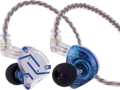 Linsoul KZ ZS10 Pro, 4BA+1DD 5 Driver in Ear Monitor, HiFi Wired Earbuds, Gaming Earbuds, Hybrid IEM Earphones with Stainless Steel Faceplate, Recessed 2Pin Cable (With Mic, Glare Blue) on Amazon.ae - Price Tracker