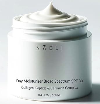 NAELI Face Moisturizer with SPF 30, Anti Aging Collagen & Peptide Cream, Reduces Wrinkles - Lightweight Skin Hydration with Hyaluronic Acid, Paraben Free & Non-Comedogenic Sunscreen, 3.4 oz on Amazon.ae - Price Tracker