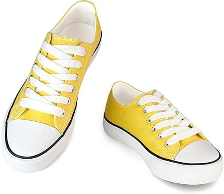 Canvas Shoes for Women Men Casual Low Top Sneakers, Unisex Fashion Classic Lace Up Walking Shoes for Everyday Wear على Amazon.ae - متتبع الأسعار