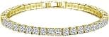 18k White Gold Plated CZ Tennis Bracelet, 4MM Cubic Zirconia Charm Bracelet for Women Men - Best Deal Finder