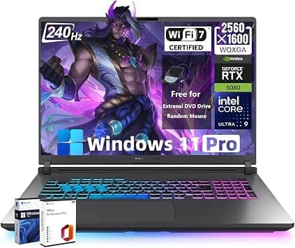 ASUS ROG Strix G18 (2025) Gaming Laptop, NVIDIA RTX 5080 16GB GDDR7, Intel Ultra 9 275HX(Up to 5.4GHz), 18 inch 240Hz 3ms 2.5K, WiFi 7, Windows 11 Pro, MS Office Lifetime(64 GB DDR5 RAM, 2 TB SSD) on Amazon.ae - Price Tracker