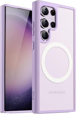 JETech Magnetic Case for Samsung Galaxy S23 Ultra 5G 6.8-Inch, Compatible with MagSafe, Translucent Matte Back Shockproof Phone Cover (Lilac) - Best Deal Finder
