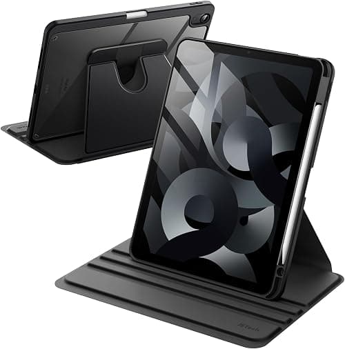JETech 360° Rotating Case for iPad Air 11" M4/M3/M2 & iPad Air 5/4, Black | Cover for iPad Air 11" (2026-2024) & Air 5/4 10.9" (2022/2020), Multi-Angle Stand, Clear Back, Pencil Holder on Amazon.ae - Price Tracker