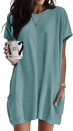 Dokotoo Womens Summer Casual Shirts Short Sleeve Tunic Tops with Pockets on Amazon.ae - Price Tracker