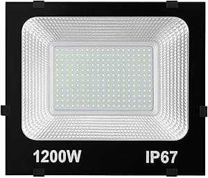 LED Flood Light, 1200W, IP67 Waterproof, 6500K White, Super Bright Outdoor Work Light, 220V - Amazon.ae Price Tracker