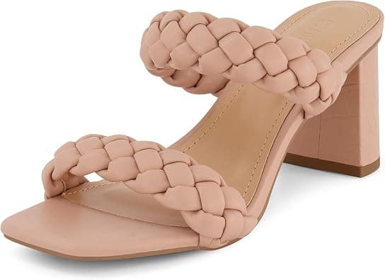Dunes + CUSHIONAIRE Technology Women's Iris braided Heel Sandal +Memory Foam and Wide Widths Available على Amazon.ae - متتبع الأسعار