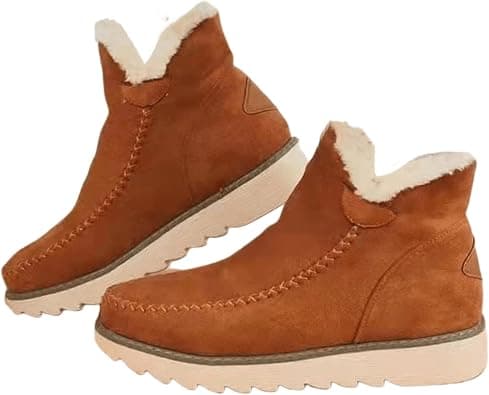 Ladmiple Snow Boots For Women Wide Width High-top Winter Boots Lace Up Warm Comfortable Outdoor Fur Lined Ankle Booties على Amazon.ae - متتبع الأسعار