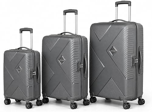 Kamiliant by American Tourister Endevour DW 3pc Set (55 + 68 + 79 cm), 4 Spinner Wheels, Hard Top, Polypropylene, Cool Grey|TSA Lock|Internal Divider Pad|Cross Ribbons - 3 Years Global Warranty on Amazon.ae - Price Tracker