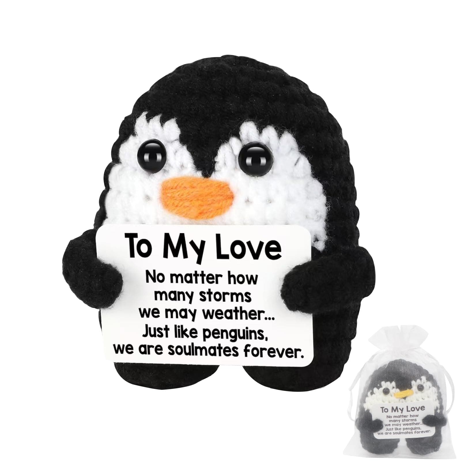Gifts for Him Her Boyfriend Girlfriend - Symbol of Enduring Love,Hand Crochet Positive Penguin: Romantic Anniversary Wedding Birthday Gifts for Women Men (Love) on Amazon.ae - Price Tracker