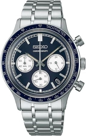 Seiko Racing Sports Chronograph (38.7mm) Navy Blue Dial/Stainless Steel Bracelet SSB477P1 on Amazon.ae - Price Tracker