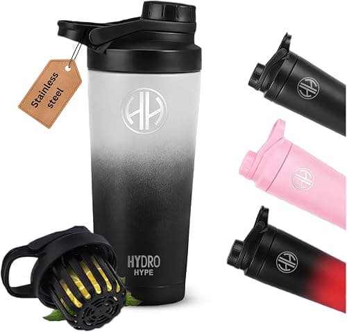 protein shaker 750ml,Protein Shaker Bottle, Premium stainless steel protein shaker bottle- BPA Free shaker Bottle gym,Leak Proof, pre workout gym bottle.(BLACK AND WHIT) على Amazon.ae - متتبع الأسعار