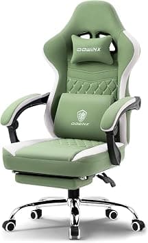 Dowinx Gaming Chair – Massage Cushion, Premium PU Leather, Ergonomic Design with Footrest, Cooling Gel Pad, 360° Swivel, Adjustable Neck & Lumbar Pillow for Back Support, Home & Office Chair - Amazon.ae Price Tracker