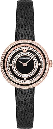 Emporio Armani Women's Two-Hand, Rose Gold-Tone Stainless Steel Watch, 30mm case size with leather strap on Amazon.ae - Price Tracker