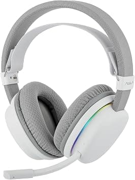 MechLands Aula G7 Wireless Gaming Headset for PS4/PS5/PC/Switch, Over-Ear Headphones with Detachable Noise Canceling Mic, RGB, Surround Sound, 60H Battery, 2.4GHz/BT/Wired (White) on Amazon - Best Deal Finder