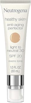 Neutrogena Healthy Skin Anti-Aging Perfector Tinted Facial Moisturizer and Retinol Treatment with Broad Spectrum SPF 20 Sunscreen with Titanium Dioxide, 30 Light to Neutral, 1 fl. oz - Best Deal Finder