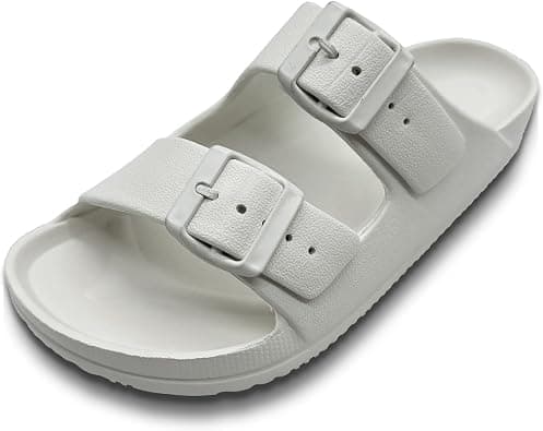 Men's Double-Buckle Platform Slides with Contoured EVA Footbed on Amazon.ae - Price Tracker