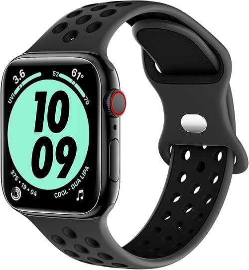 Higgs Replacement Strap Compatible with Apple Watch Strap 45 mm 44 mm 42 mm 40 mm 41 mm 38 mm for Men and Women Two-Tone Perforation Soft Silicone Sports Bracelets for iWatch Series 7 6 SE 5 4 3 2 1 on Amazon.ae - Price Tracker