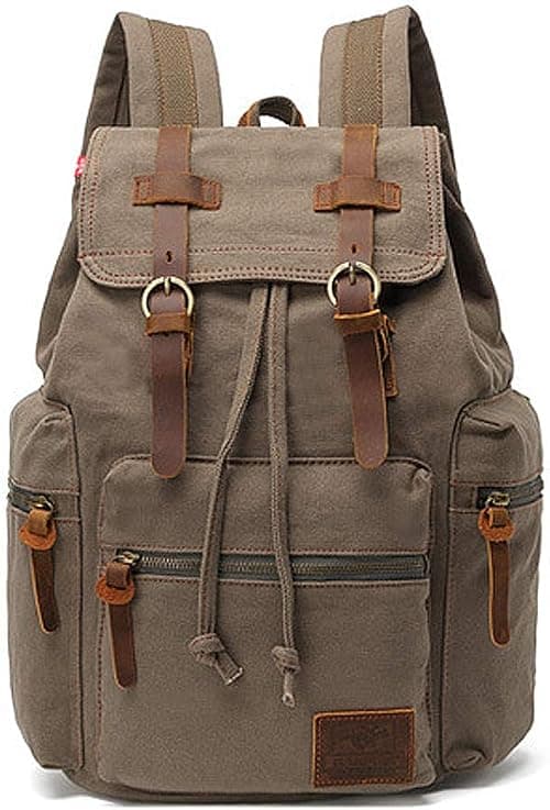 AUGUR High Capacity Canvas Vintage Backpack - for Camping Hiking Travel 12-17" Laptop على Amazon.ae - متتبع الأسعار