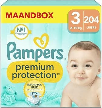 Pampers Premium Protection Size 3, Nappies x204, 6kg - 10kg, Our No.1 for Comfort & Protection for Sensitive Skin - Amazon.ae Price Tracker
