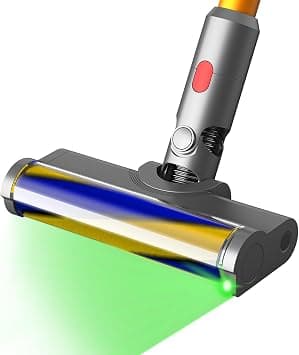 Dust Detect Vacuum Attachments for Dyson V7 V8 V10 V11 V15 Cordless Cleaners, Hardwood Floor Soft Roller Brush Head Replacement Motorhead Accessories Parts with Green Light - متتبع أسعار Amazon.sa