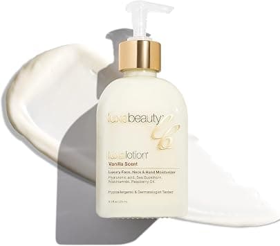 Luxe Beauty Non Greasy & Hyaluronic Acid Moisturizer for Face, Neck & Hands – Anti Aging & Non Toxic Body Lotion - Vanilla Lotion w/Silicone-Free, Organic & Plant-Based Ingredients على Amazon.ae - متتبع الأسعار