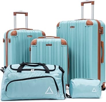 CONCEPTEN Luggage Sets Hard Shell Suitcases with Wheels, Blue, Hardside على Amazon.ae - متتبع الأسعار