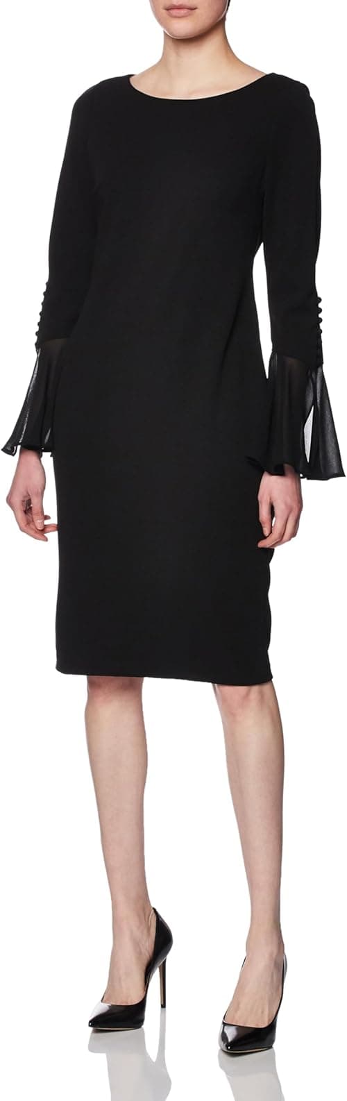 Calvin Klein womens Chiffon Bell Sleeve Sheath Dress Dress on Amazon.ae - Price Tracker