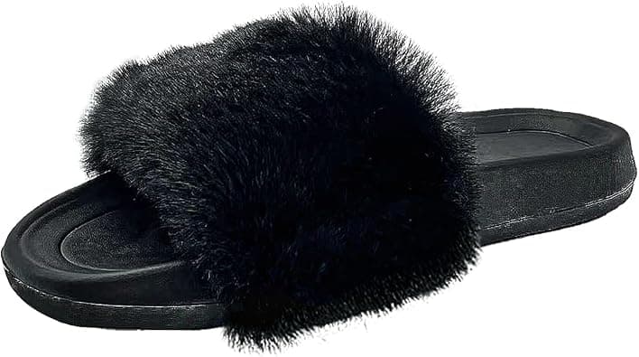 Women's Faux Fur Open-Toe House Slippers with Lightweight EVA Sole on Amazon.ae - Price Tracker