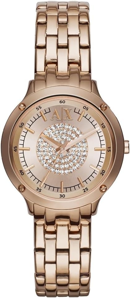 Armani Exchange Women's Rose Gold Dial Stainless Steel Band Watch - AX5416 on Amazon.ae - Price Tracker